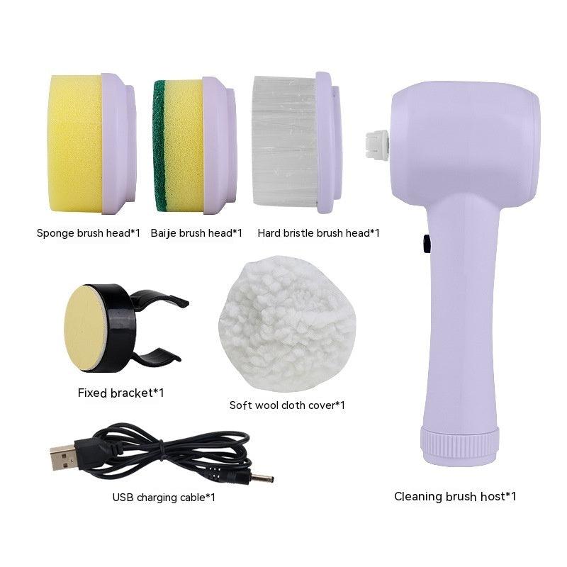 Cordless Electric Spin Scrubber with 4 Brush Heads for Effortless Cleaning - Trendy Mix