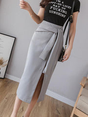 Split web celebrity sexy wrap skirt - Trendy Mix