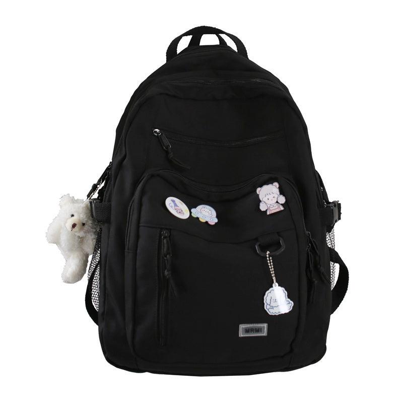 High-Capacity Multi-Pocket Girls' School Backpack with Waterproof Design - Trendy Mix