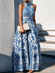 European And American Printed Long Dress - Trendy Mix