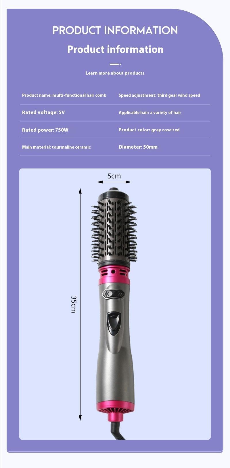 Electric Rotating Hair Curling Comb Two-in-one Constant Temperature - Trendy Mix