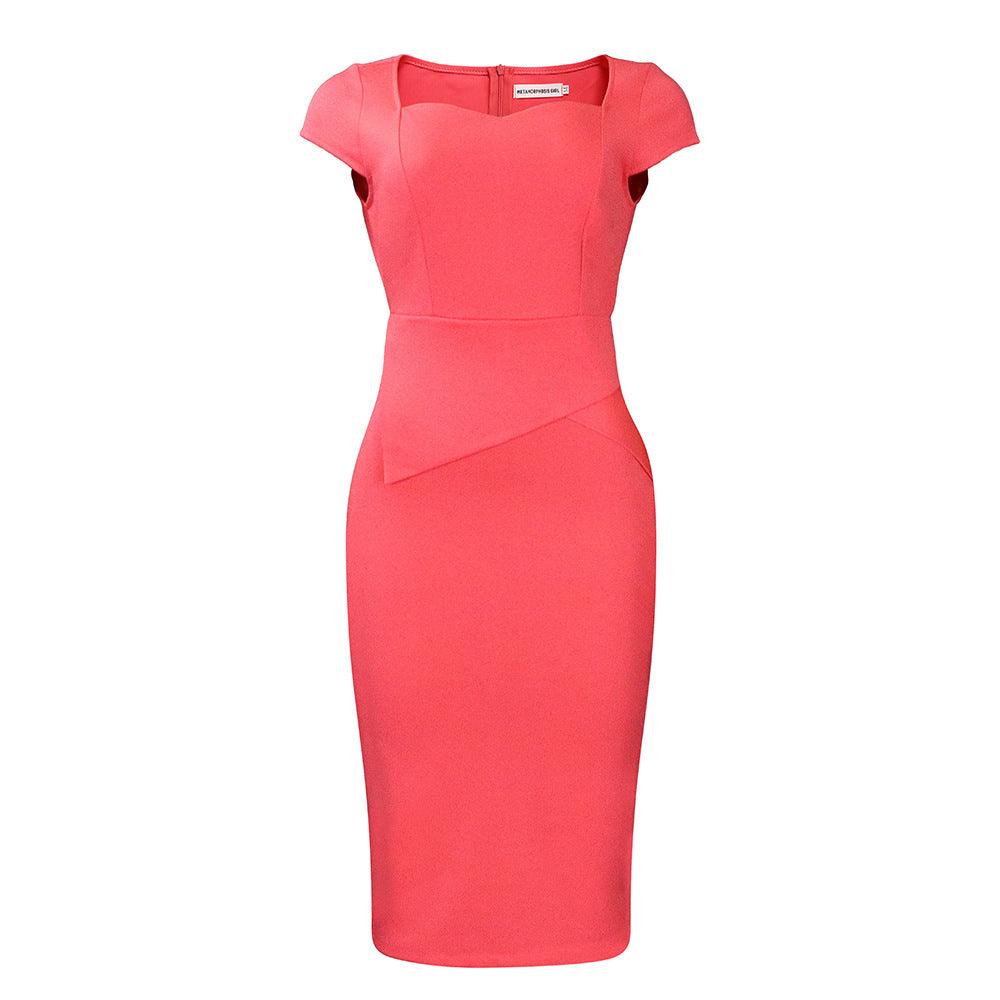 Solid Color Sheath Work Dress - Trendy Mix