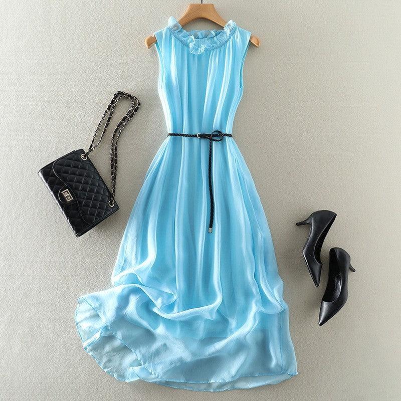 Elegance Sleeveless Holiday Slim Looking Vest Dress - Trendy Mix