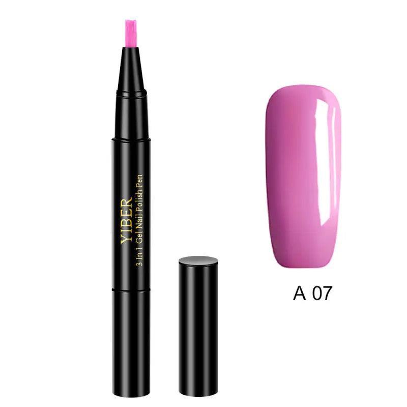 3 In 1 Gel Nail Varnish Pen Glitter One Step Nail Art Gel Polish Hybrid - Trendy Mix