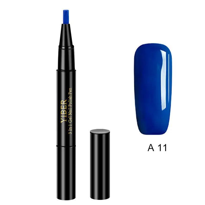 3 In 1 Gel Nail Varnish Pen Glitter One Step Nail Art Gel Polish Hybrid - Trendy Mix