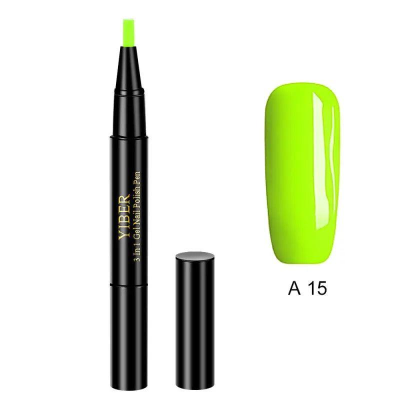 3 In 1 Gel Nail Varnish Pen Glitter One Step Nail Art Gel Polish Hybrid - Trendy Mix