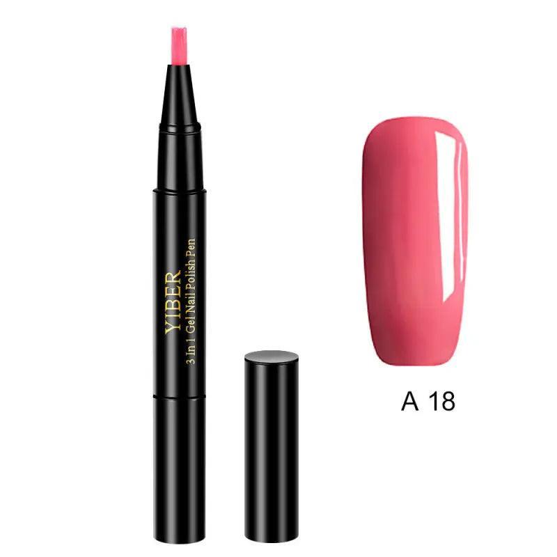 3 In 1 Gel Nail Varnish Pen Glitter One Step Nail Art Gel Polish Hybrid - Trendy Mix