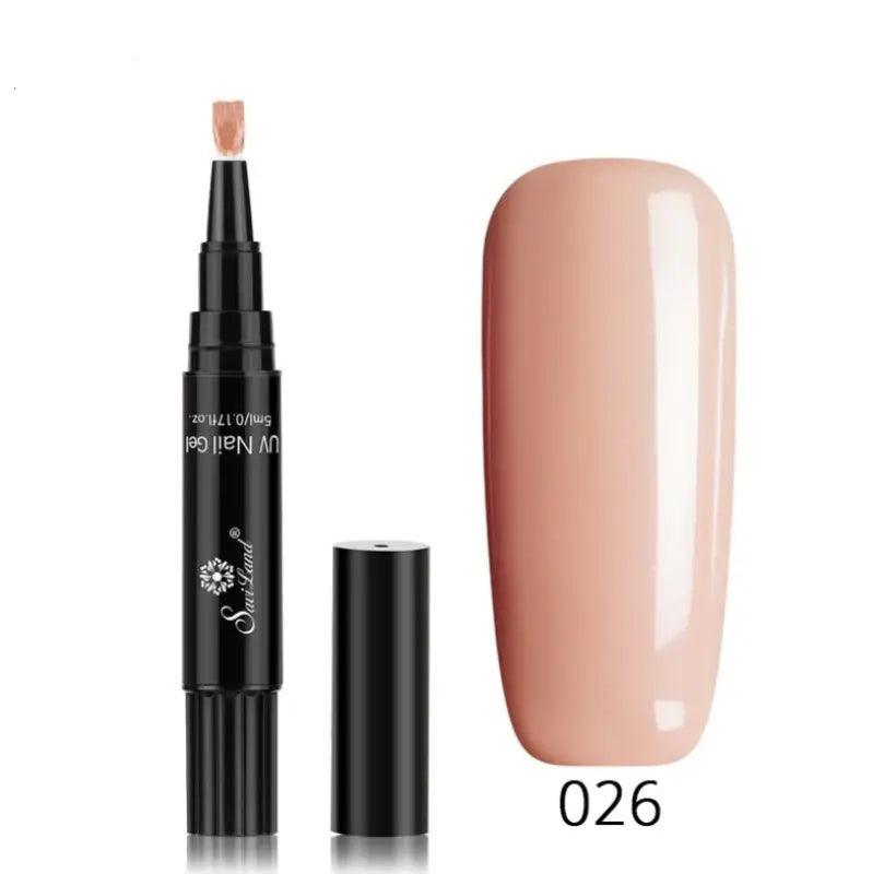 3 In 1 Gel Nail Varnish Pen Glitter One Step Nail Art Gel Polish Hybrid - Trendy Mix