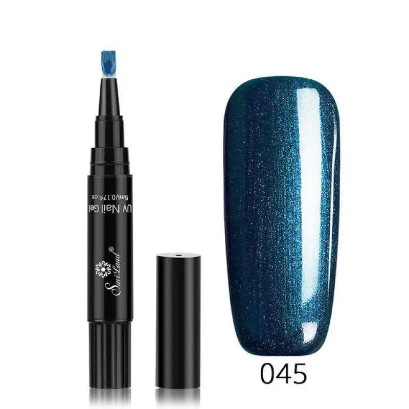 3 In 1 Gel Nail Varnish Pen Glitter One Step Nail Art Gel Polish Hybrid - Trendy Mix