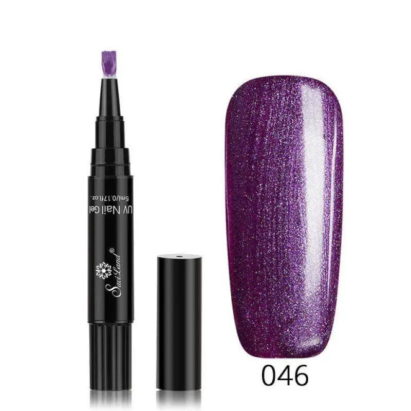3 In 1 Gel Nail Varnish Pen Glitter One Step Nail Art Gel Polish Hybrid - Trendy Mix