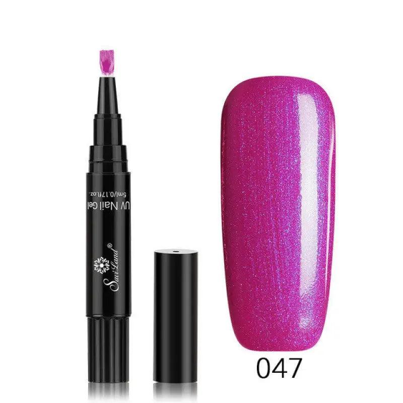 3 In 1 Gel Nail Varnish Pen Glitter One Step Nail Art Gel Polish Hybrid - Trendy Mix