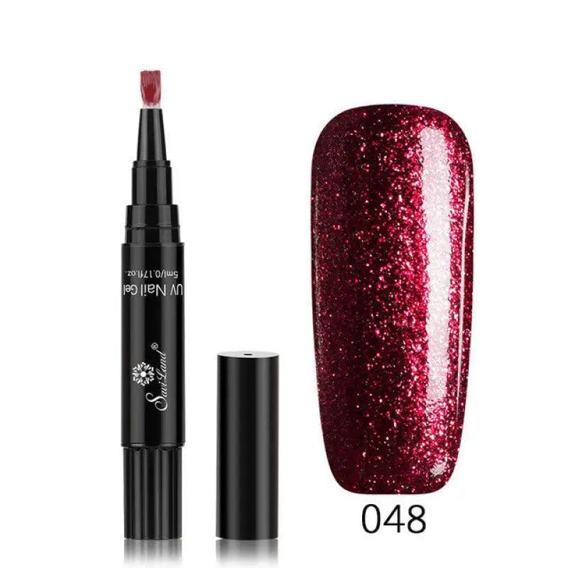 3 In 1 Gel Nail Varnish Pen Glitter One Step Nail Art Gel Polish Hybrid - Trendy Mix