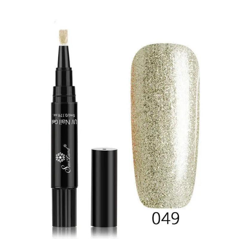 3 In 1 Gel Nail Varnish Pen Glitter One Step Nail Art Gel Polish Hybrid - Trendy Mix