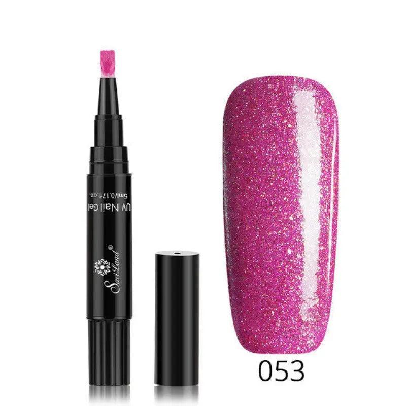 3 In 1 Gel Nail Varnish Pen Glitter One Step Nail Art Gel Polish Hybrid - Trendy Mix