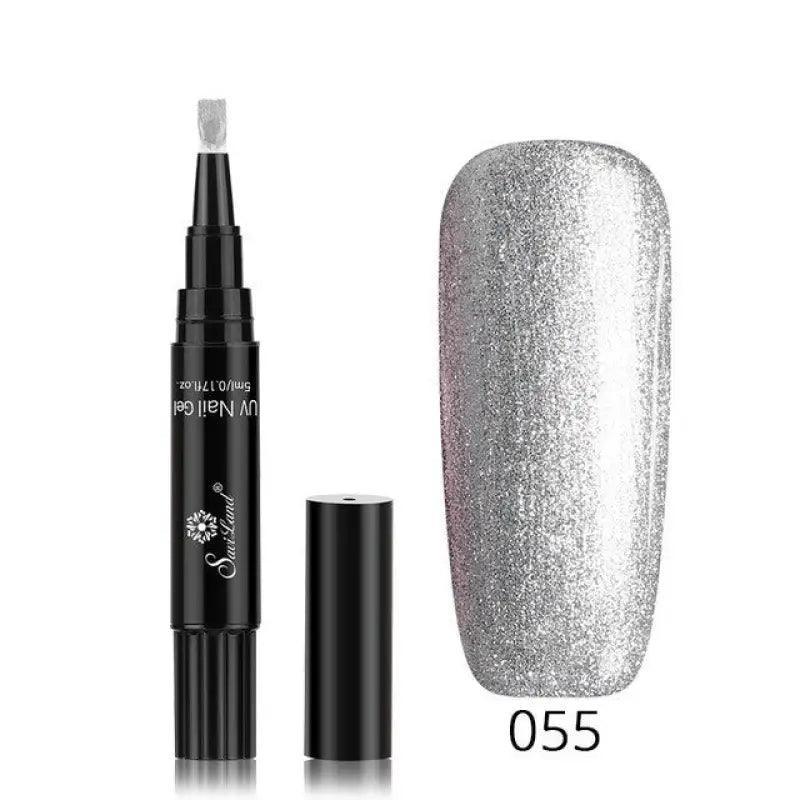 3 In 1 Gel Nail Varnish Pen Glitter One Step Nail Art Gel Polish Hybrid - Trendy Mix