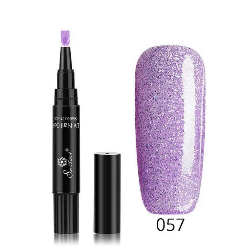 3 In 1 Gel Nail Varnish Pen Glitter One Step Nail Art Gel Polish Hybrid - Trendy Mix