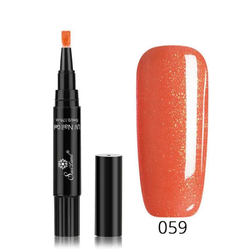 3 In 1 Gel Nail Varnish Pen Glitter One Step Nail Art Gel Polish Hybrid - Trendy Mix