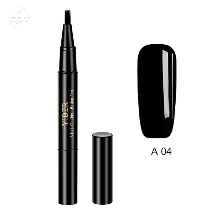 3 In 1 Gel Nail Varnish Pen Glitter One Step Nail Art Gel Polish Hybrid - Trendy Mix