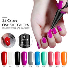 3 In 1 Gel Nail Varnish Pen Glitter One Step Nail Art Gel Polish Hybrid - Trendy Mix