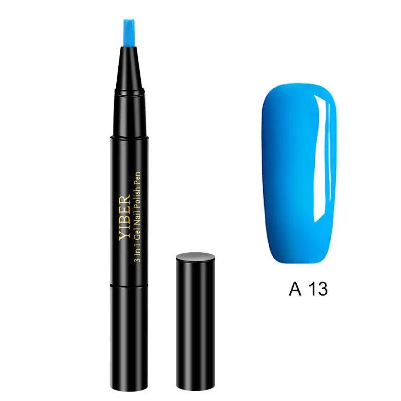 3 In 1 Gel Nail Varnish Pen Glitter One Step Nail Art Gel Polish Hybrid - Trendy Mix