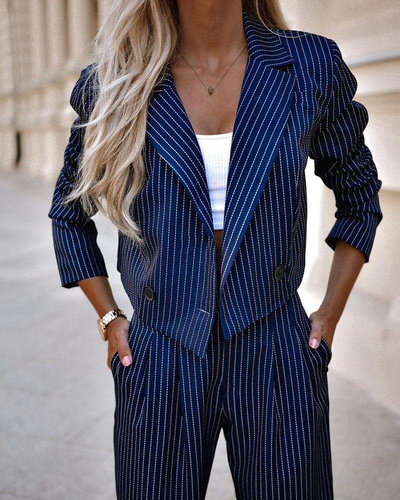 Women's Fashion Straight Pants Suit - Trendy Mix