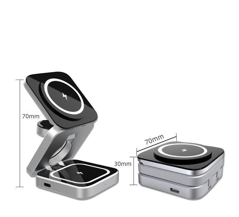 Multi-Device Wireless Charging Station with Foldable Design - Trendy Mix