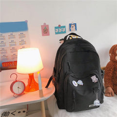 High-Capacity Multi-Pocket Girls' School Backpack with Waterproof Design - Trendy Mix