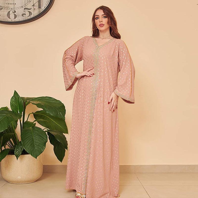 Elegant Chiffon A-Line Muslim Robe for Women in Dubai Style - Trendy Mix