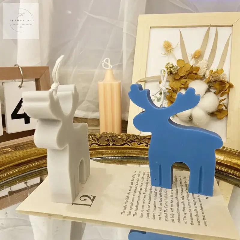 3D Rustic Deer Silicone Candle Mold for Festive Holiday Decor - Trendy Mix