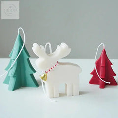 3D Rustic Deer Silicone Candle Mold for Festive Holiday Decor - Trendy Mix