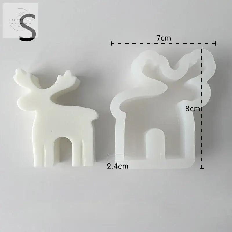 3D Rustic Deer Silicone Candle Mold for Festive Holiday Decor - Trendy Mix