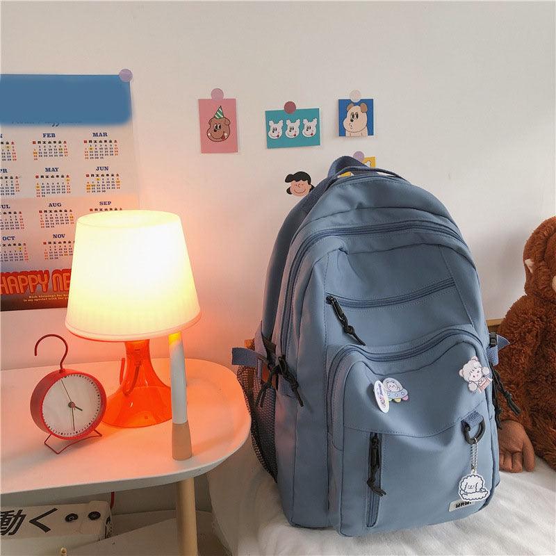 High-Capacity Multi-Pocket Girls' School Backpack with Waterproof Design - Trendy Mix