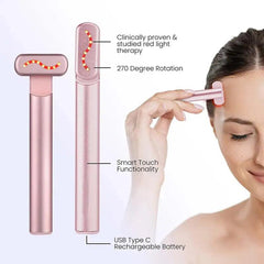 Advanced 4-in-1 Skin Rejuvenation Wand with Red Light Therapy and EMS Microcurrent - Trendy Mix