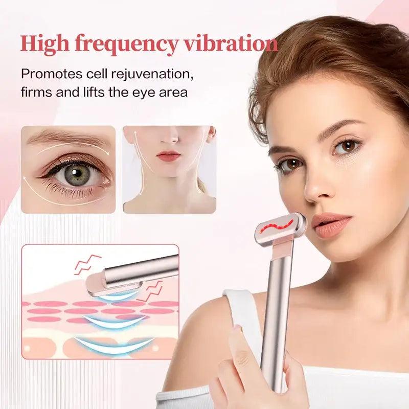 Advanced 4-in-1 Skin Rejuvenation Wand with Red Light Therapy and EMS Microcurrent - Trendy Mix