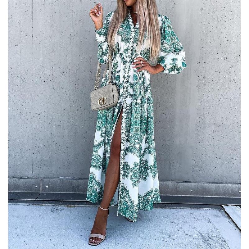 Fashionable With Side-slit Long Dress Bohemia Dress - Trendy Mix