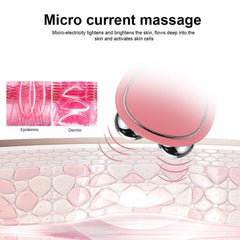 Compact Microcurrent Facial Lifting Device with Dual Roller Massager for Edema Reduction and Skin Firming - Trendy Mix