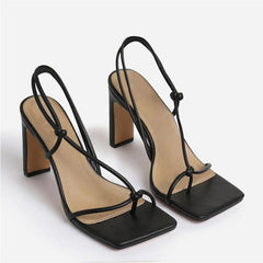 Chic Chunky Heel Plus Size Sandals with Square Toe and Stylish Straps for Women - Trendy Mix