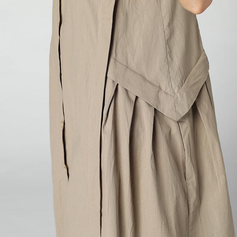 Cotton and linen vest dress - Trendy Mix