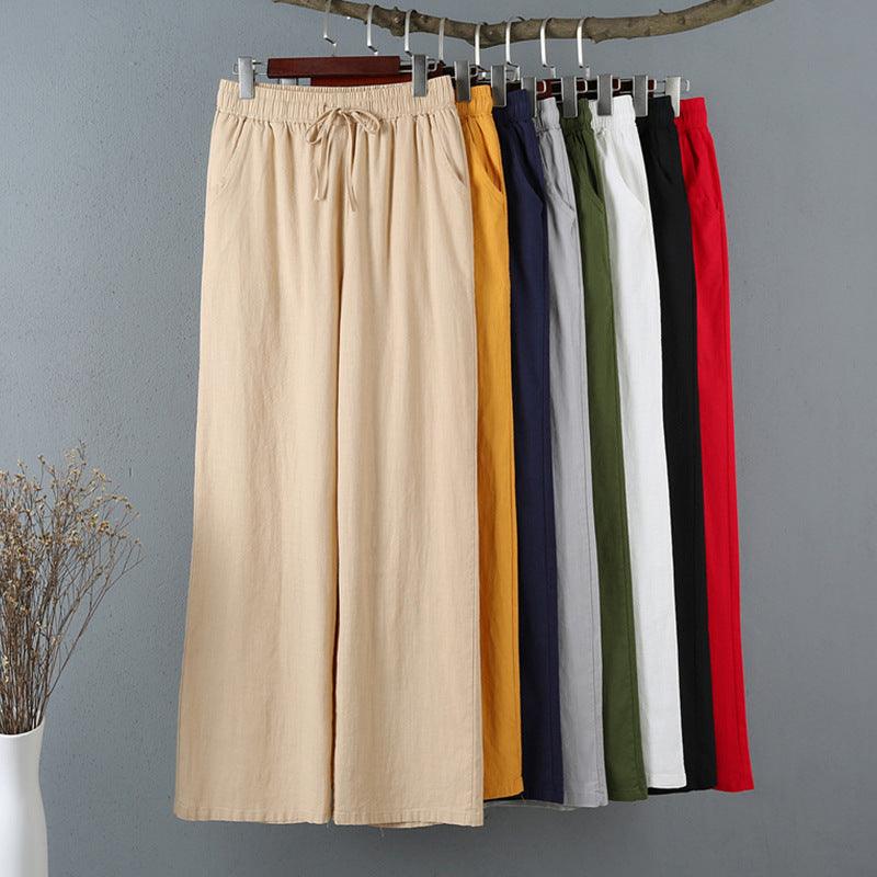 Women's Thin Cotton And Linen Wide-leg Pants - Trendy Mix