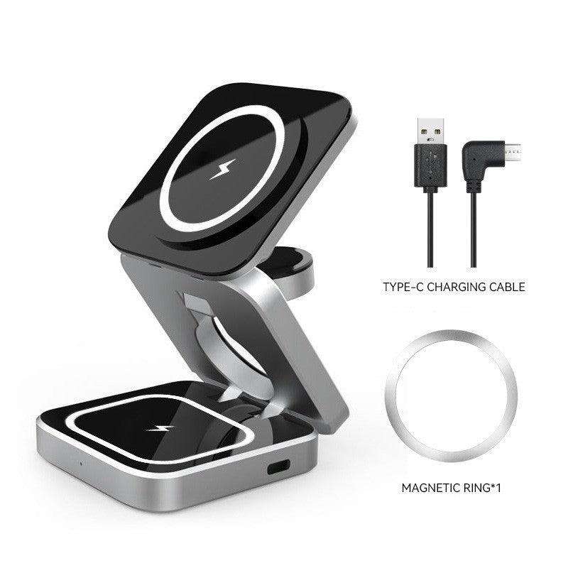 Multi-Device Wireless Charging Station with Foldable Design - Trendy Mix