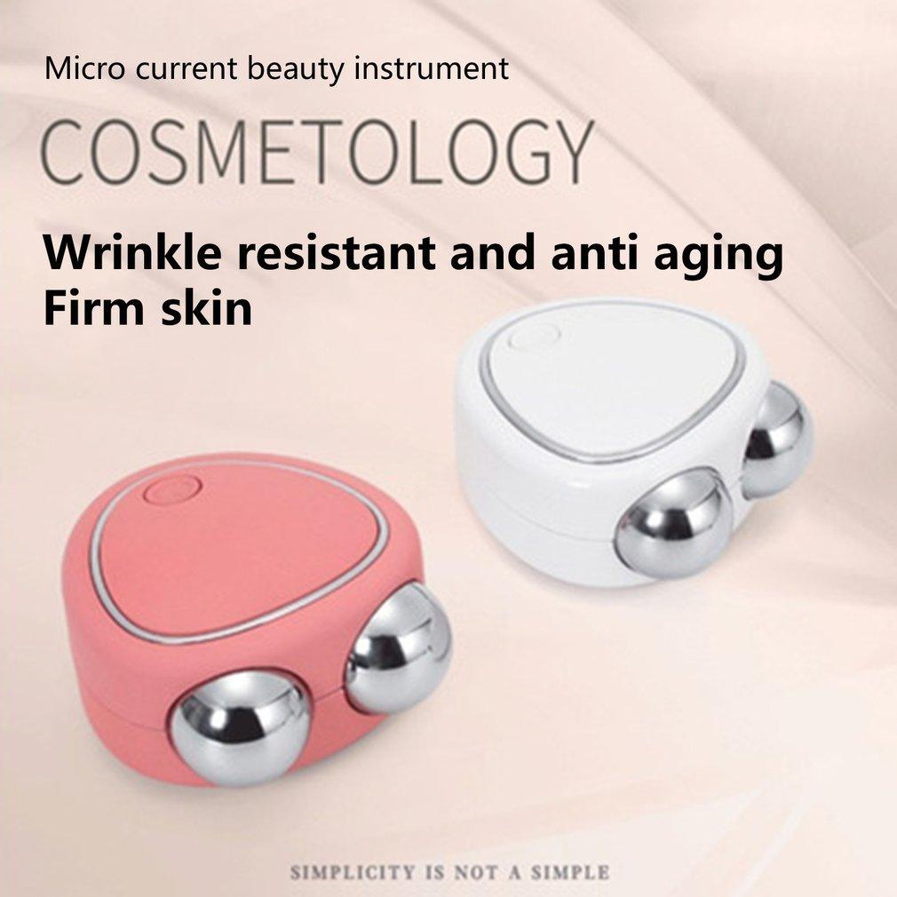 Compact Microcurrent Facial Lifting Device with Dual Roller Massager for Edema Reduction and Skin Firming - Trendy Mix