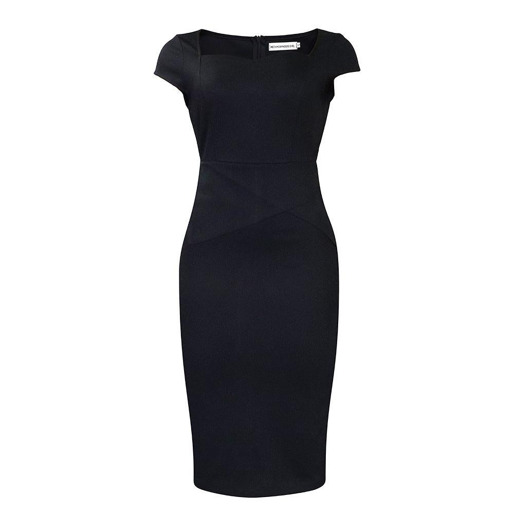 Solid Color Sheath Work Dress - Trendy Mix