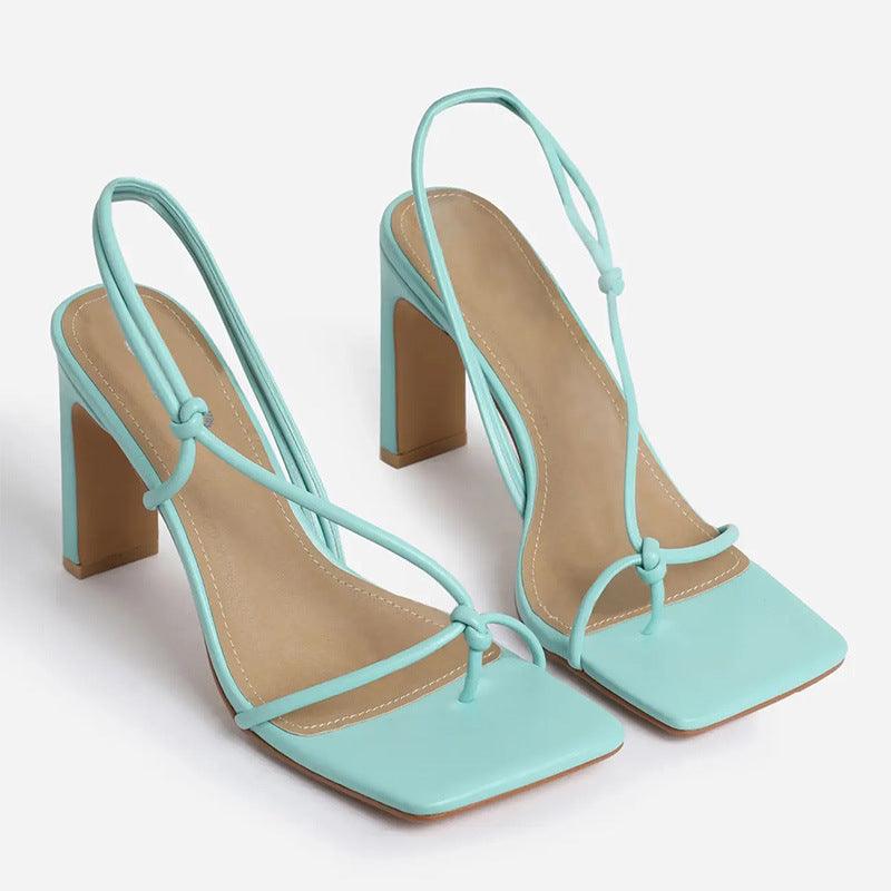 Chic Chunky Heel Plus Size Sandals with Square Toe and Stylish Straps for Women - Trendy Mix