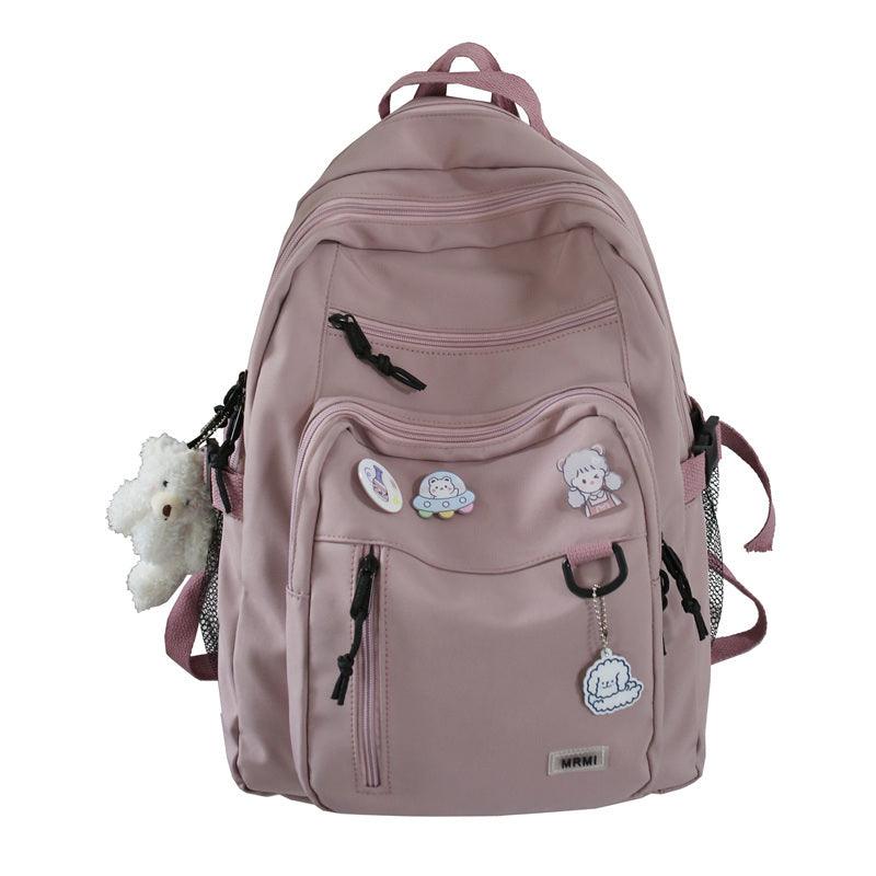 High-Capacity Multi-Pocket Girls' School Backpack with Waterproof Design - Trendy Mix