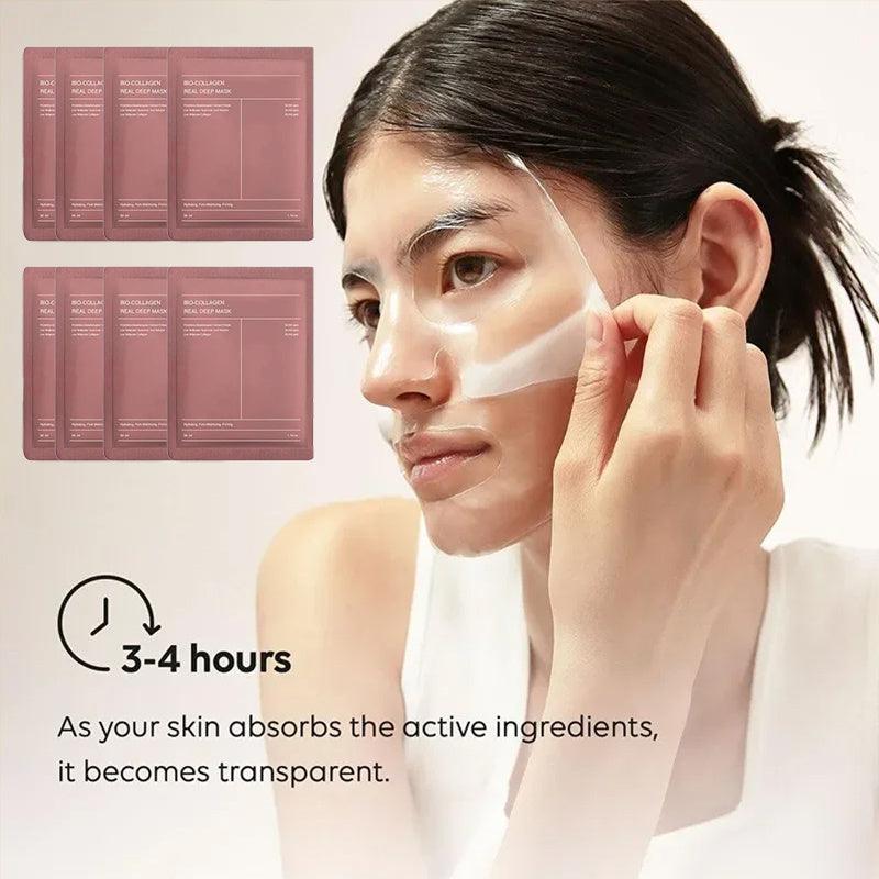 Deep Collagen Overnight Mask The Real Collagen Facial Sheet Masks With Low Molecular Weight Collagen For Elasticity Firming - Trendy Mix