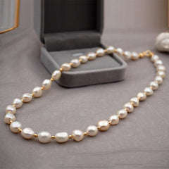 Baroque Freshwater Pearl Necklace Bracelet Earrings Set - Trendy Mix