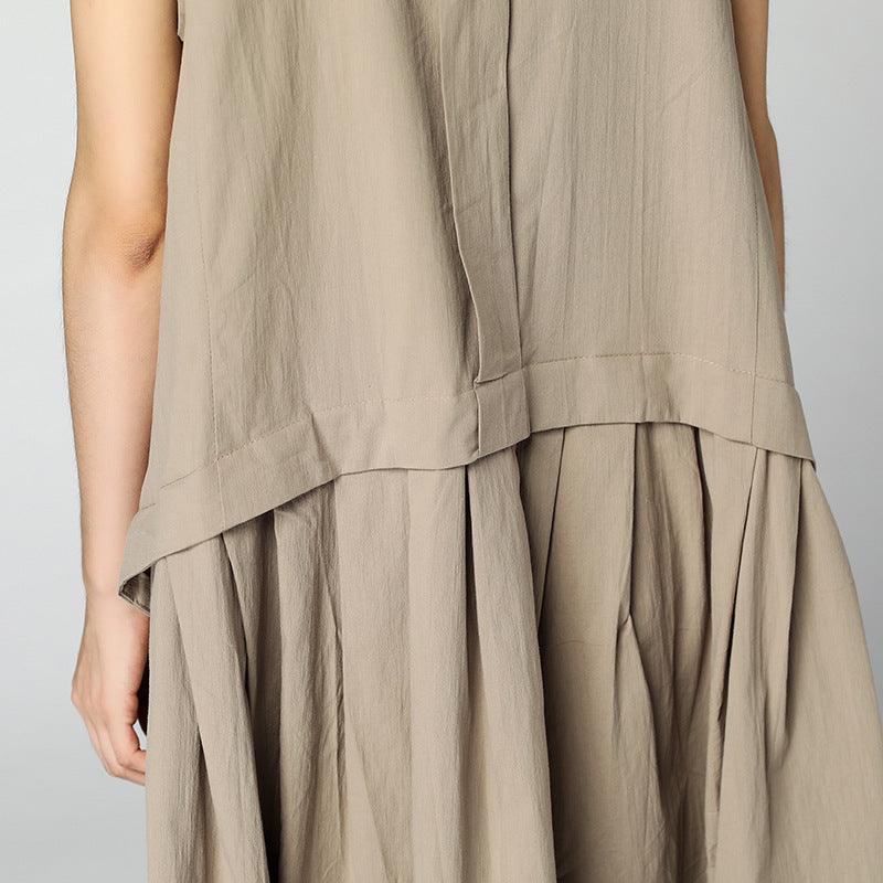 Cotton and linen vest dress - Trendy Mix