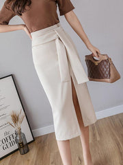 Split web celebrity sexy wrap skirt - Trendy Mix