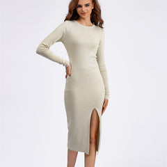 Slim Fit Inner Wear Long Sleeve Skinny Knit Dress