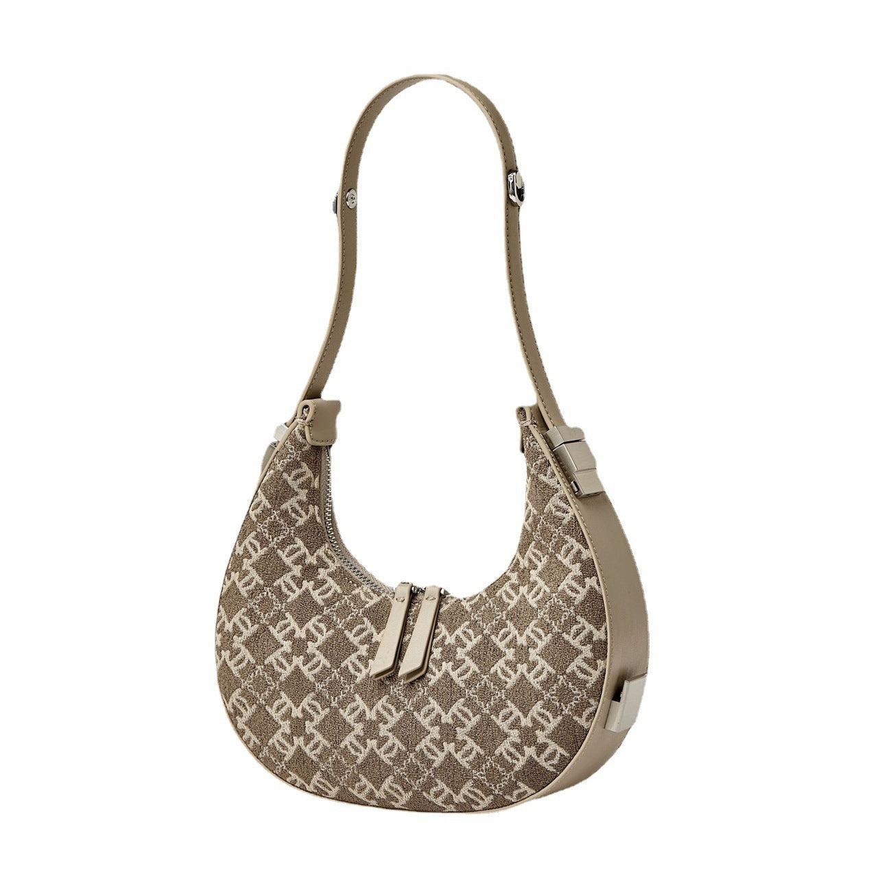 Woolen Crescent Canvas Tote for Women - Trendy Mix